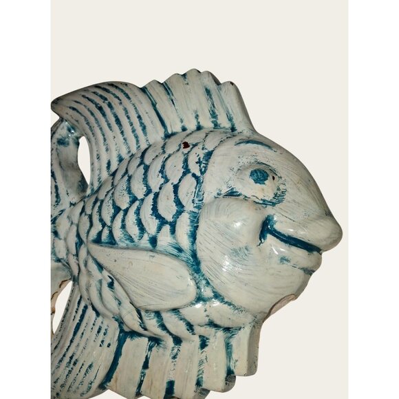 Mcm Pair Chalkware 1960s Fish Wall Hanging Decor•24 - Picture 4 of 10